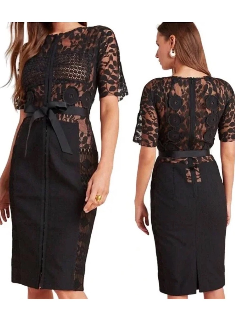 NWOT Anthropologie Beguile by Byron Lars Carissima Sheath in Black Dress SIZE 12 - Picture 2 of 15